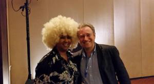 With Dr. Mae Jamison at the 100 Year Starship Symposium Halloween party.